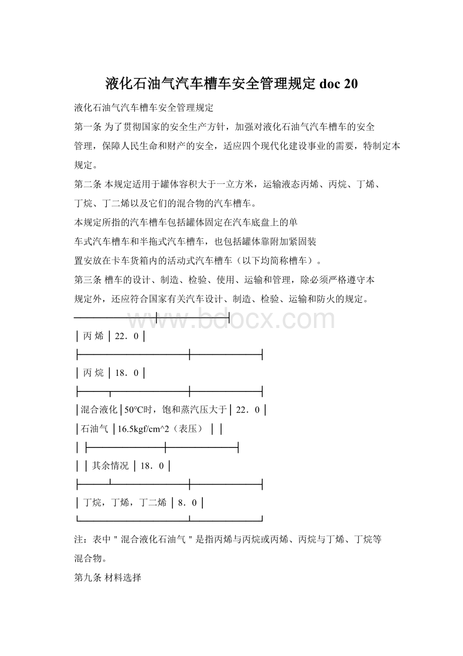 液化石油气汽车槽车安全管理规定doc 20Word格式文档下载.docx