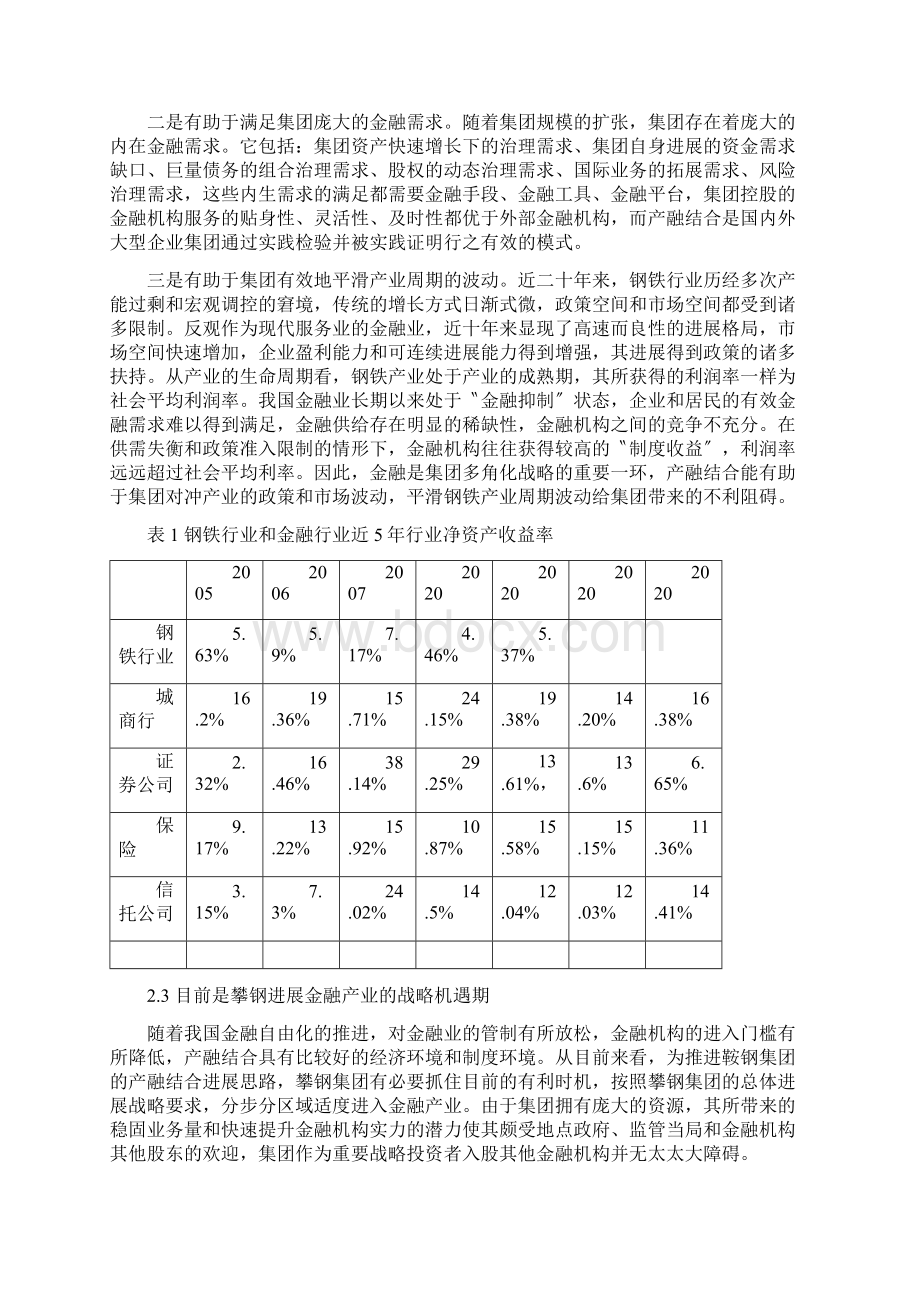 攀钢XXXXXX年金融产业滚动发展规划文档格式.docx_第3页