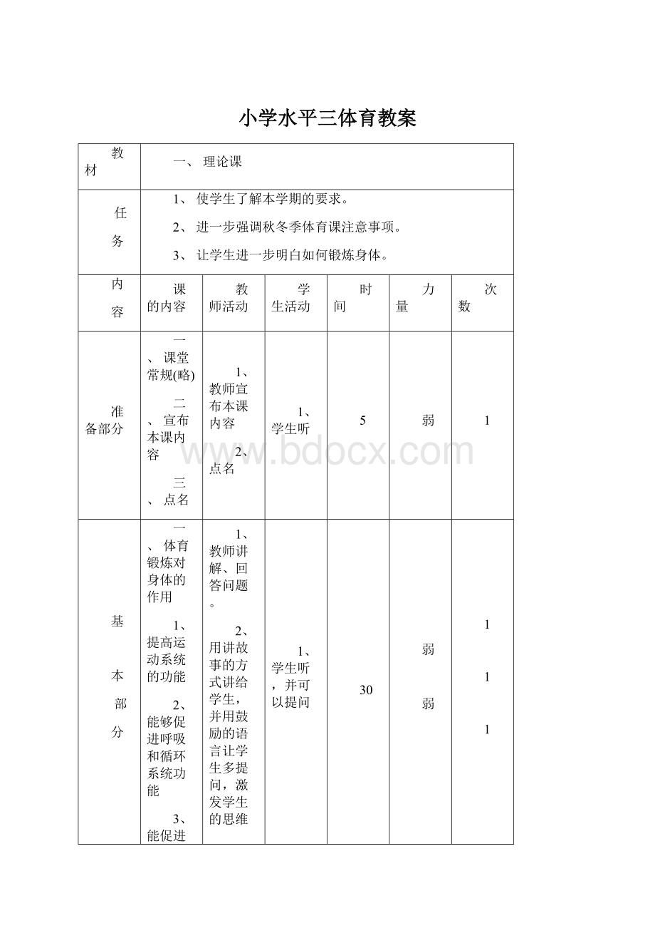 小学水平三体育教案文档格式.docx