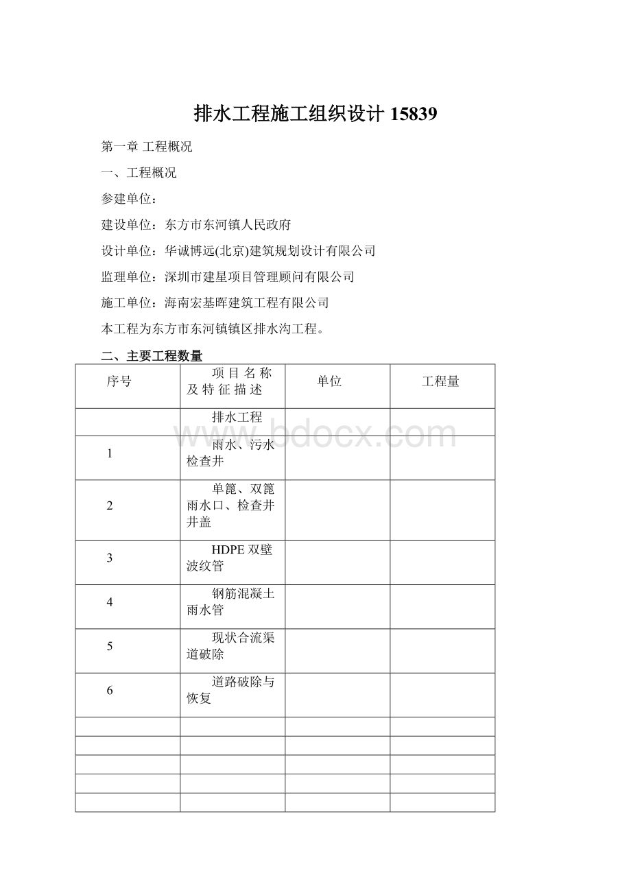 排水工程施工组织设计15839.docx