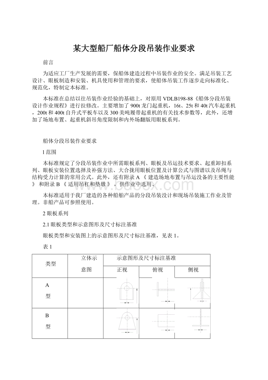 某大型船厂船体分段吊装作业要求.docx