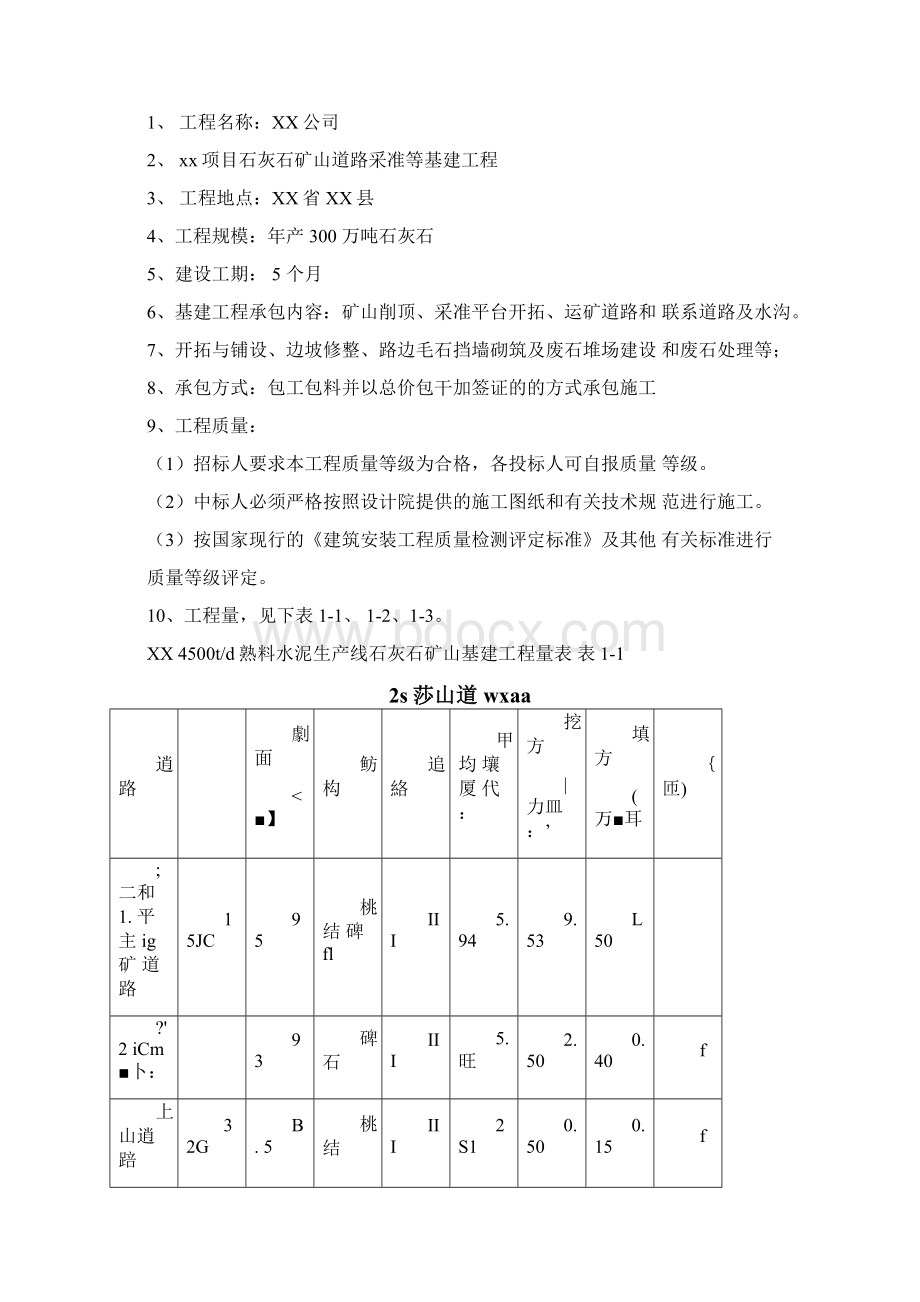 石灰石矿开采采准剥离矿山道路等基建工程施工组织设计Word格式.docx_第2页