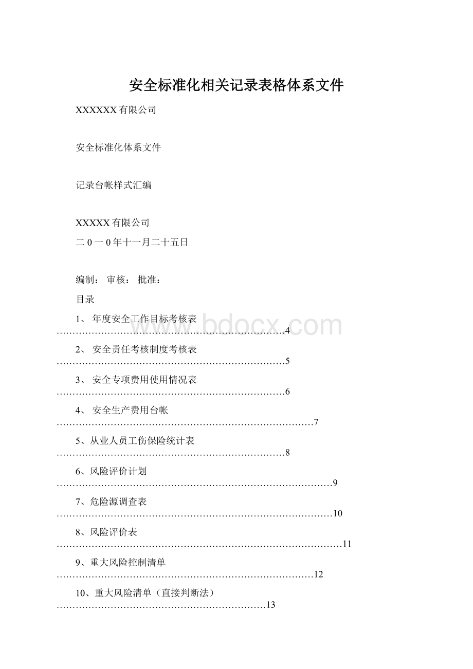 安全标准化相关记录表格体系文件.docx_第1页