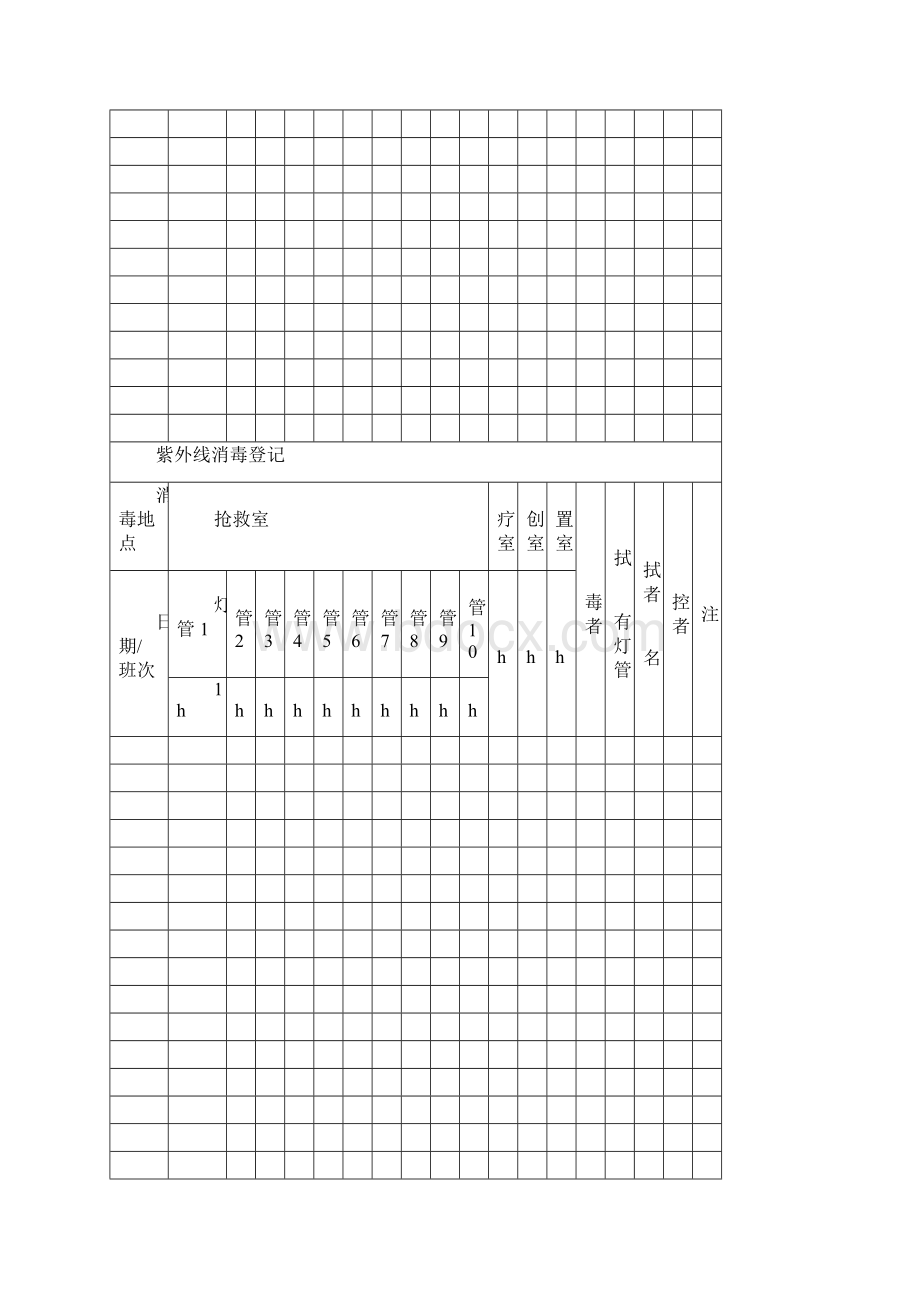 紫外线使用登记本Word文档下载推荐.docx_第2页