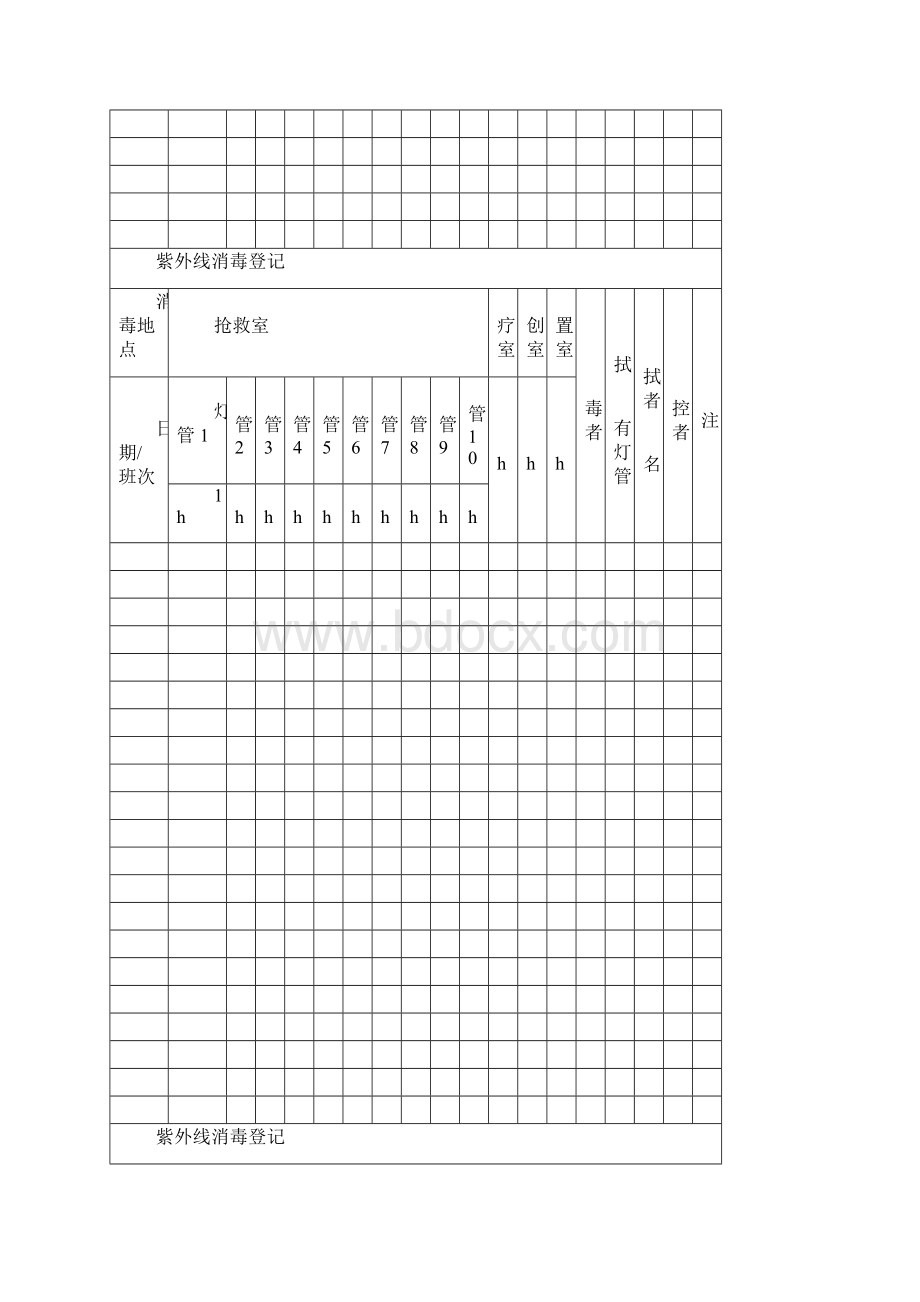 紫外线使用登记本Word文档下载推荐.docx_第3页