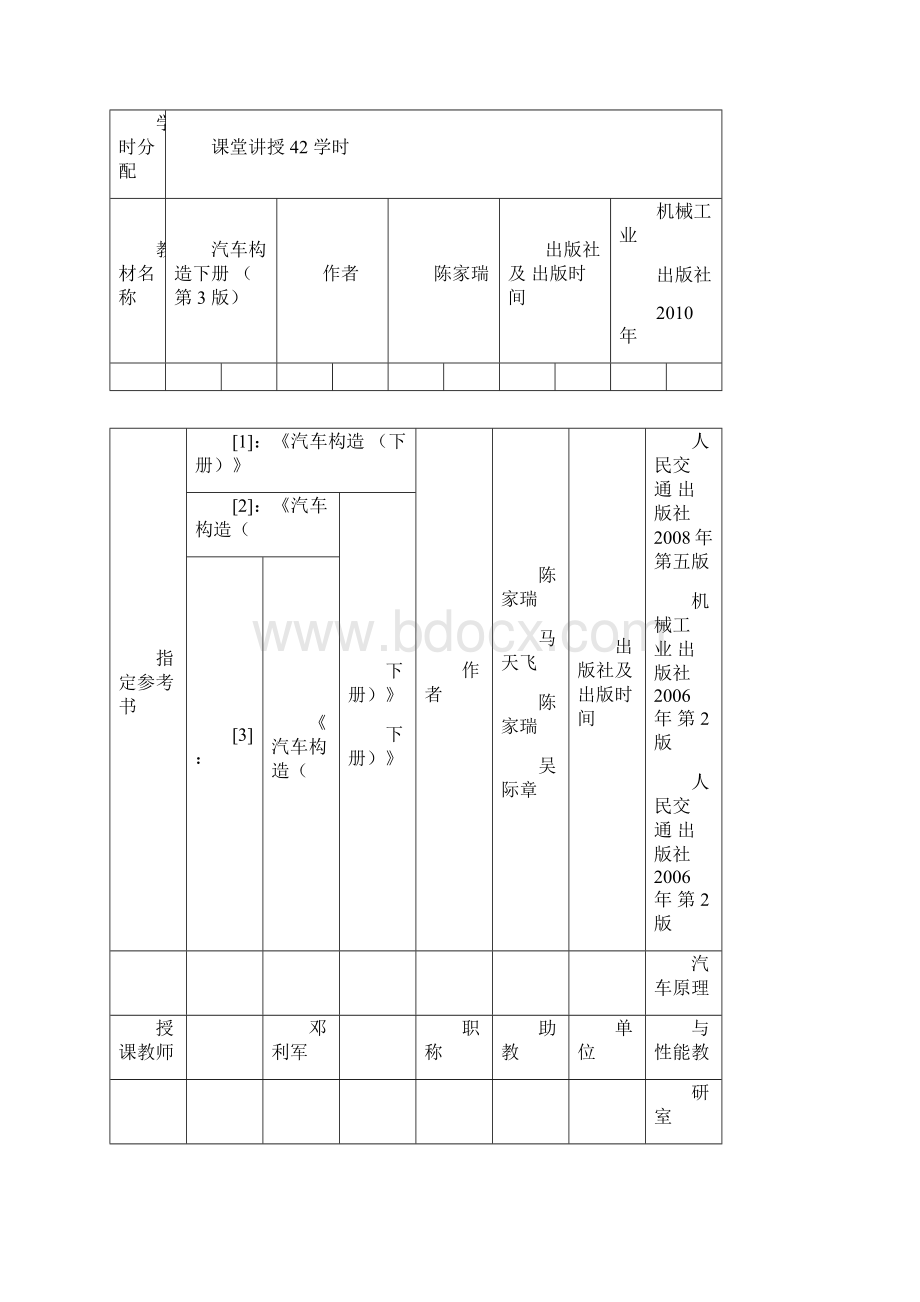 完整版汽车构造教学教案详解Word格式.docx_第2页