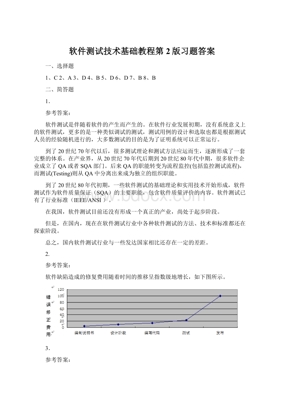 软件测试技术基础教程第2版习题答案.docx_第1页