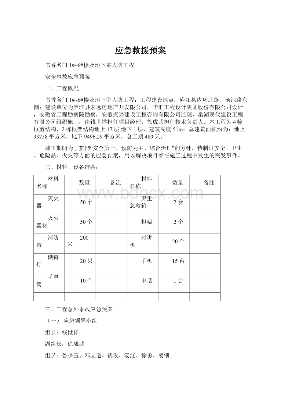 应急救援预案Word文档下载推荐.docx