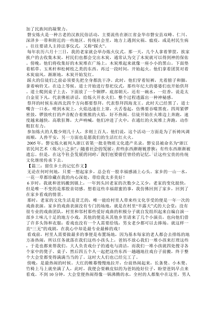 留住乡土的记忆作文初三作文Word文档格式.docx_第2页