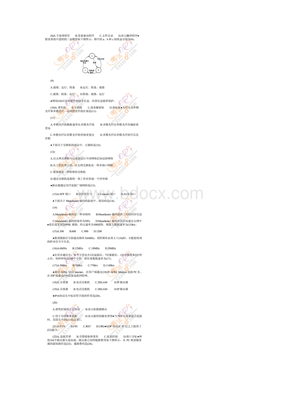 下半年软考网络工程师考试试题上午.docx_第2页