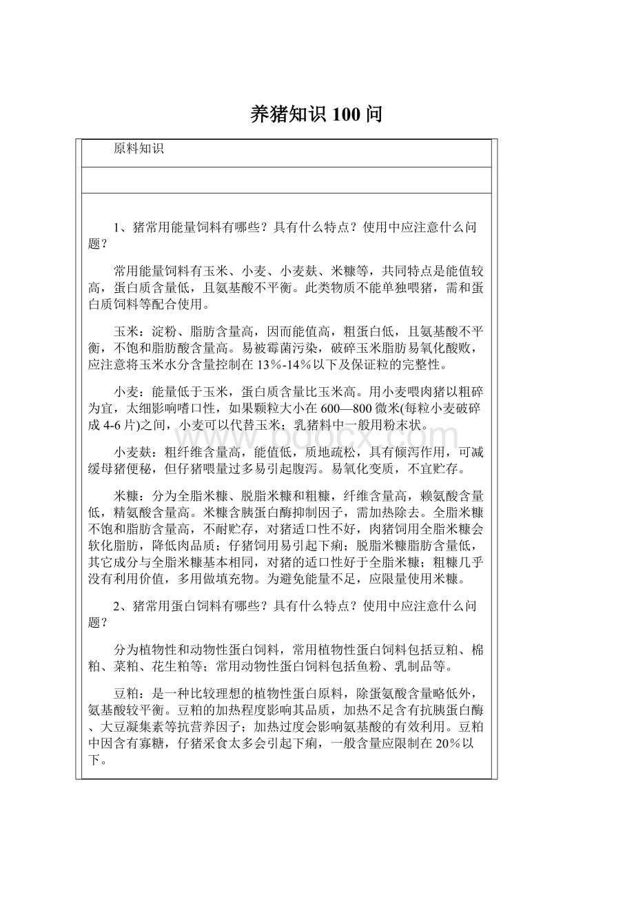 养猪知识100问Word下载.docx