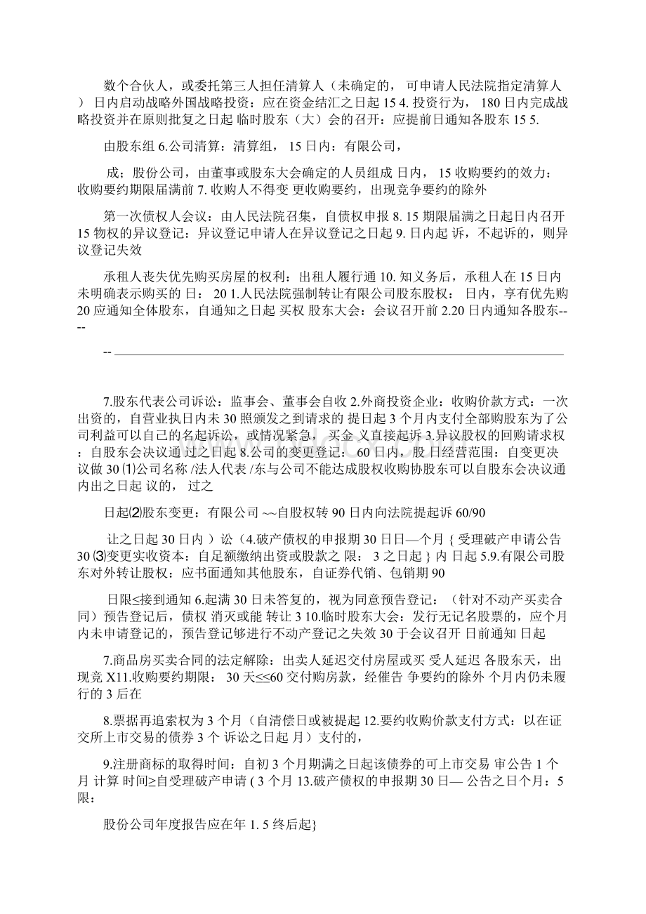 年注会经济法知识点归纳日期人数比例Word文档格式.docx_第3页