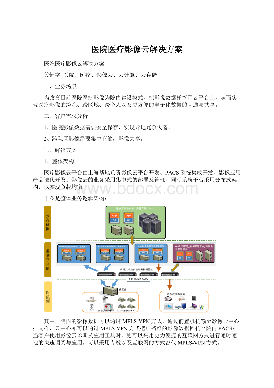 医院医疗影像云解决方案Word文件下载.docx