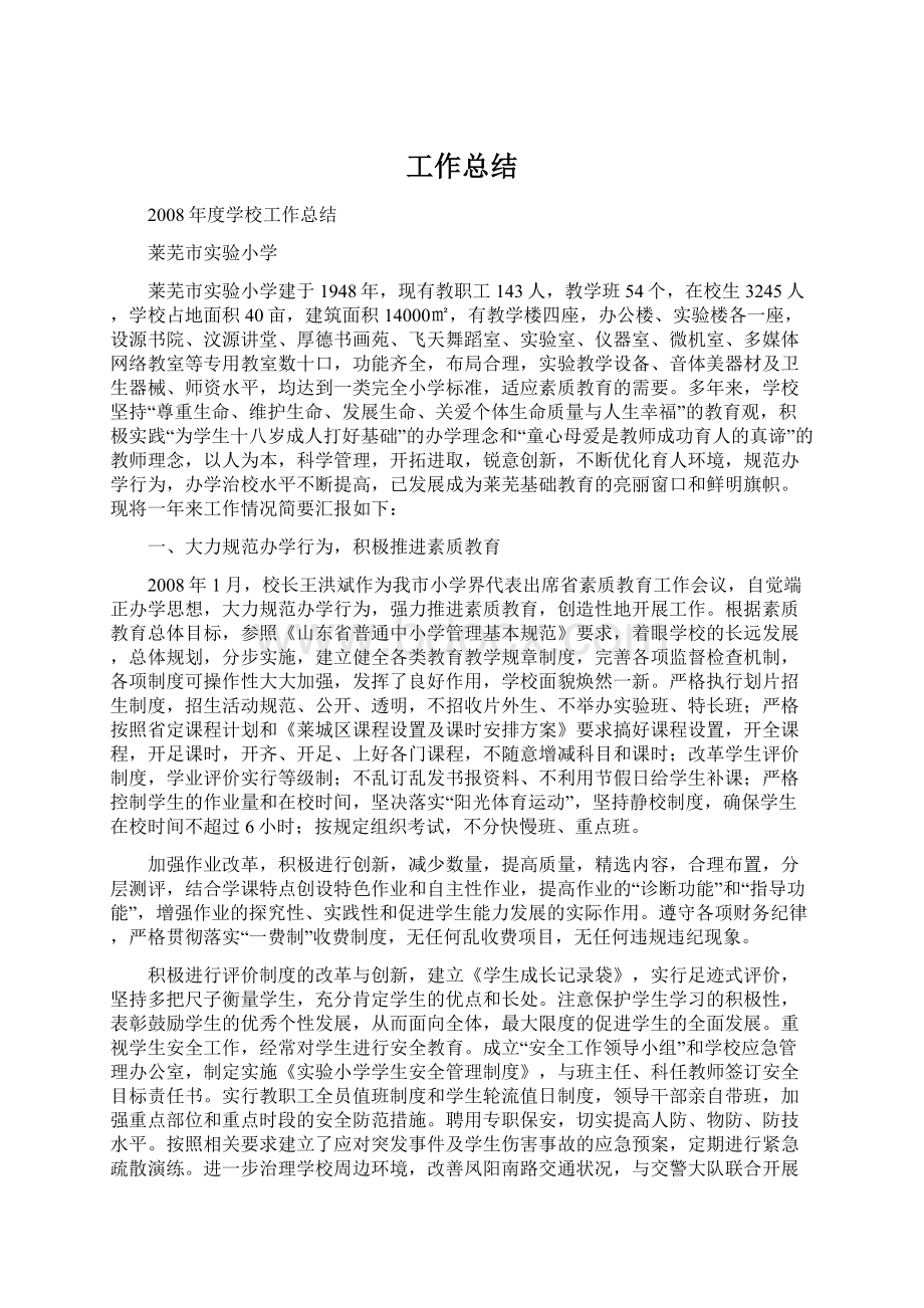 工作总结Word文档格式.docx