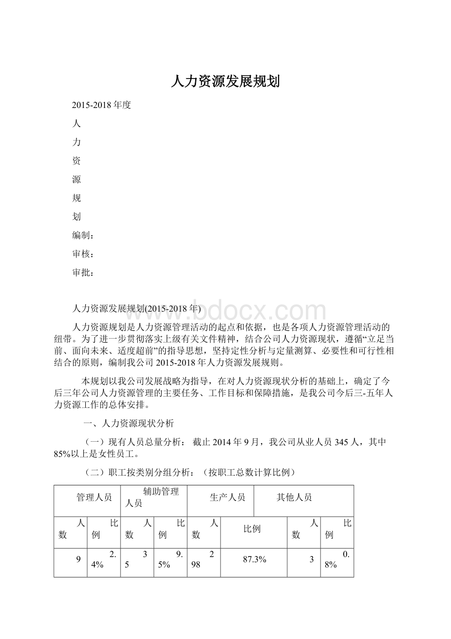 人力资源发展规划.docx_第1页