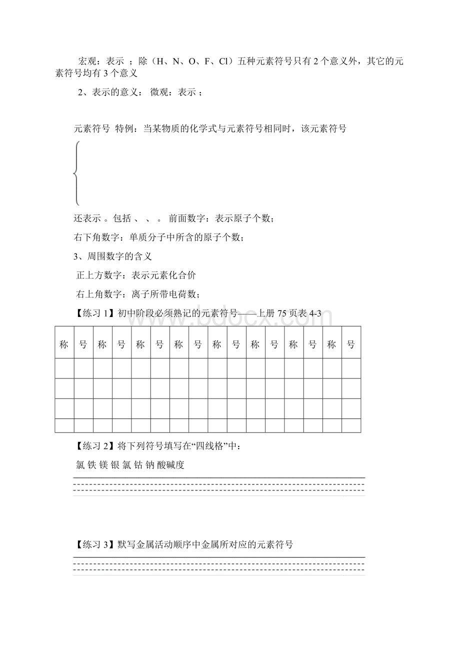 初三化学专题复习 化学用语和化学量.docx_第2页