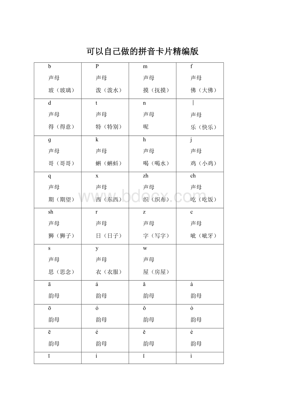 可以自己做的拼音卡片精编版Word格式文档下载.docx_第1页