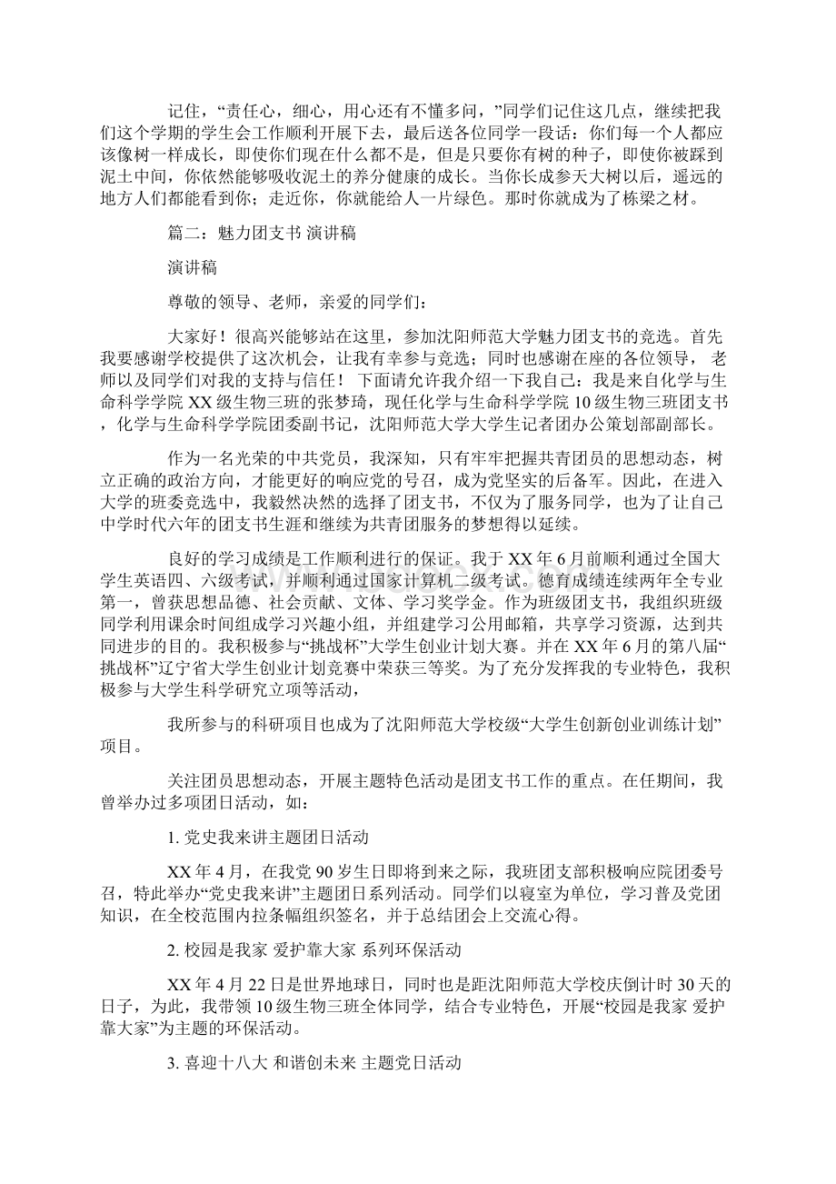 中学生中学生团支部书记演讲稿.docx_第2页