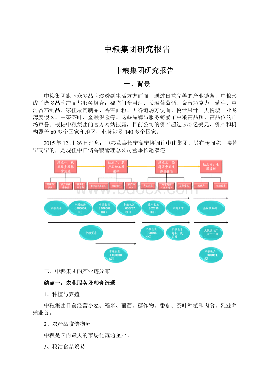 中粮集团研究报告Word文件下载.docx