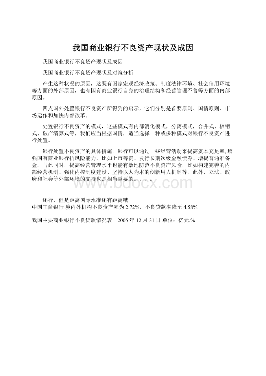 我国商业银行不良资产现状及成因.docx_第1页