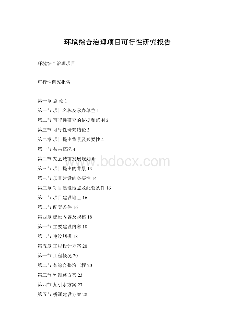环境综合治理项目可行性研究报告.docx