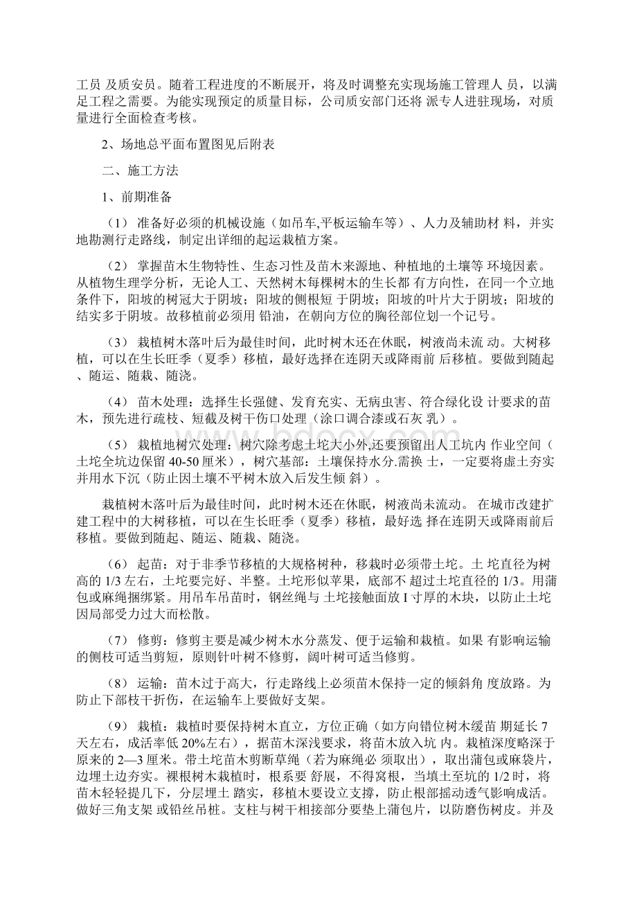 绿化苗木栽植施工组织设计Word格式.docx_第2页