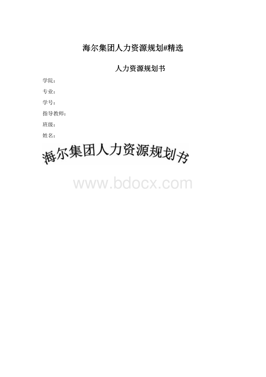 海尔集团人力资源规划#精选Word文档下载推荐.docx_第1页