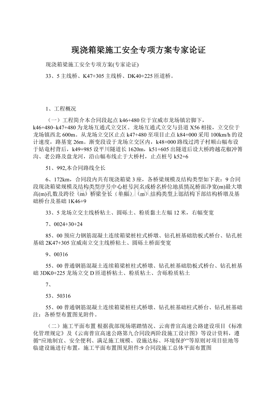 现浇箱梁施工安全专项方案专家论证.docx_第1页