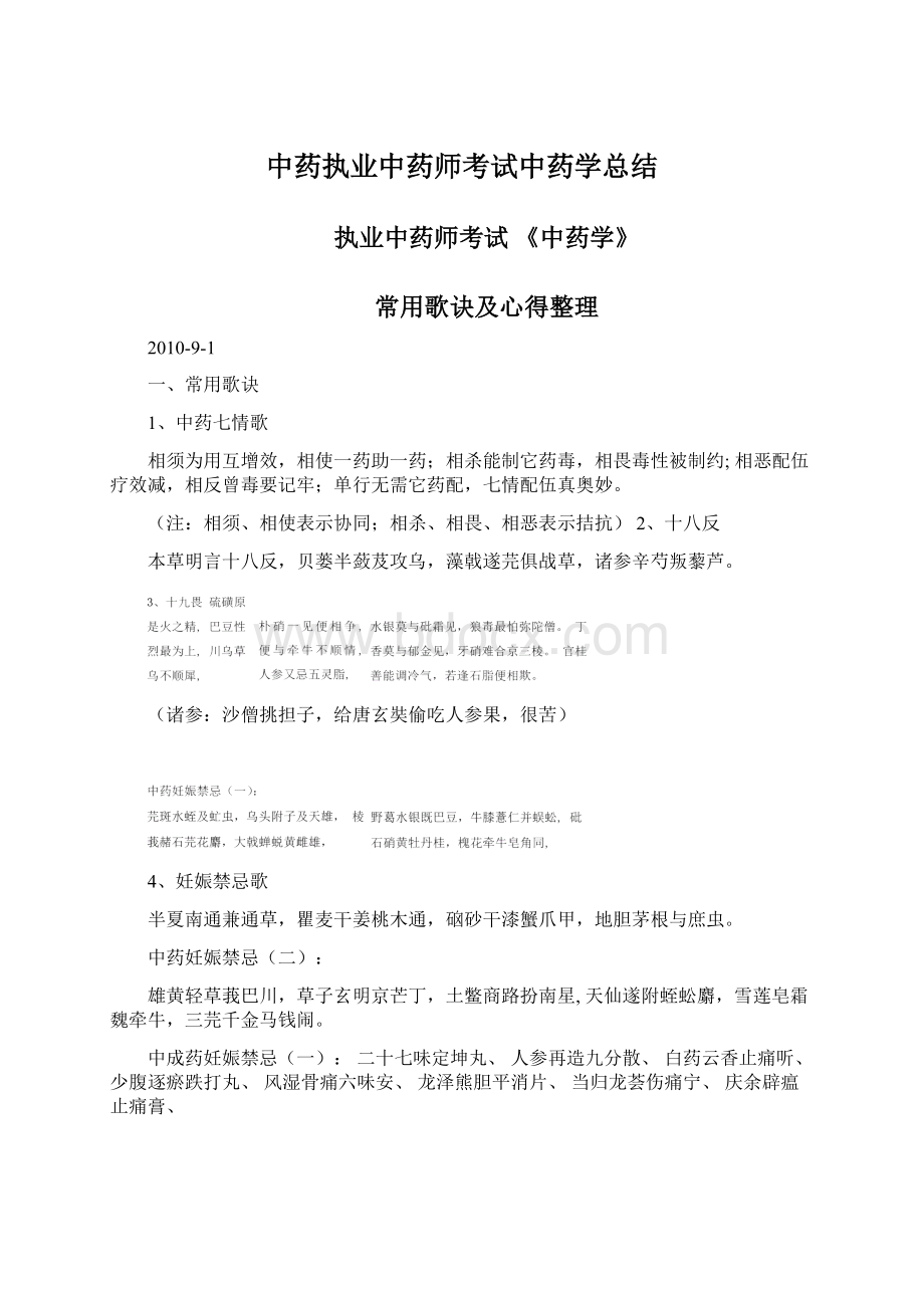 中药执业中药师考试中药学总结Word文档格式.docx_第1页