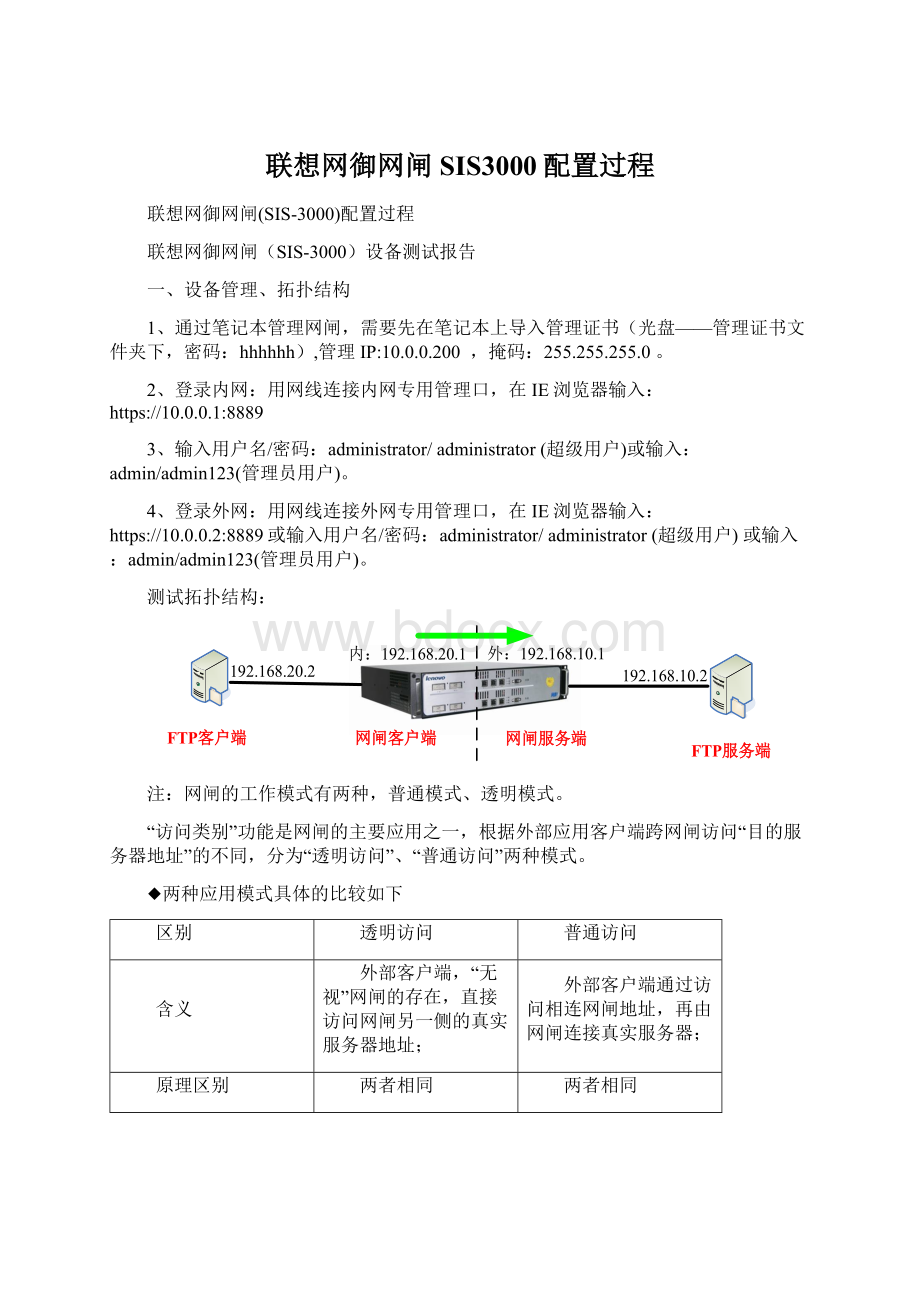 联想网御网闸SIS3000配置过程.docx_第1页