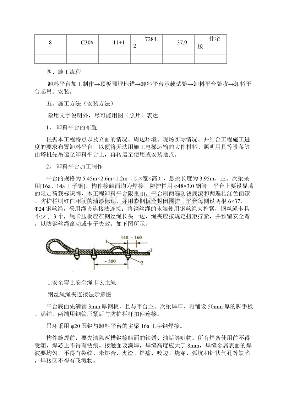 悬挑式卸料平台安装施工方案Word文档下载推荐.docx_第3页