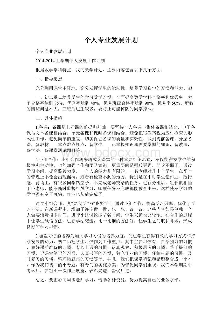 个人专业发展计划.docx