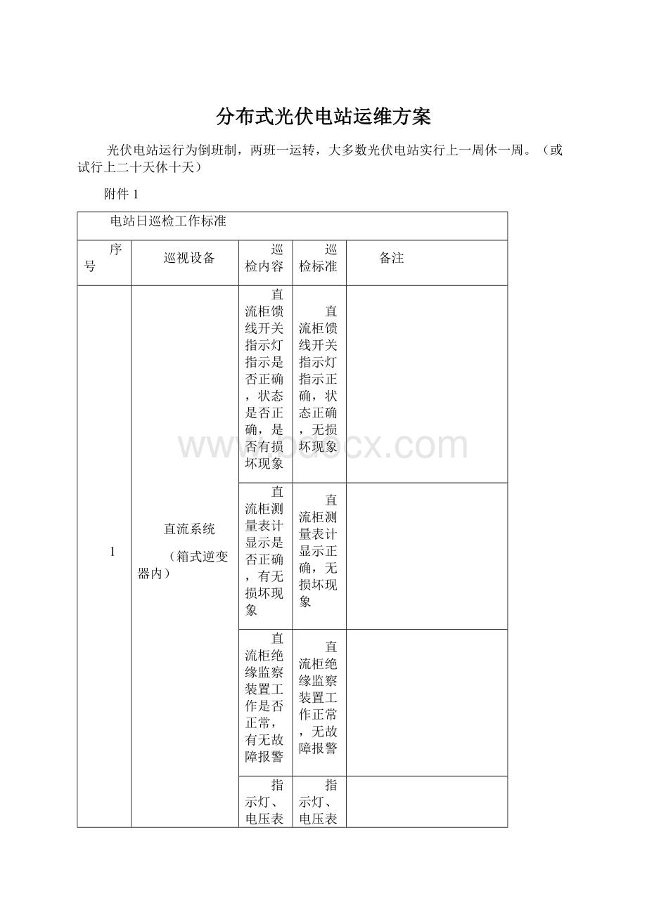 分布式光伏电站运维方案Word文件下载.docx