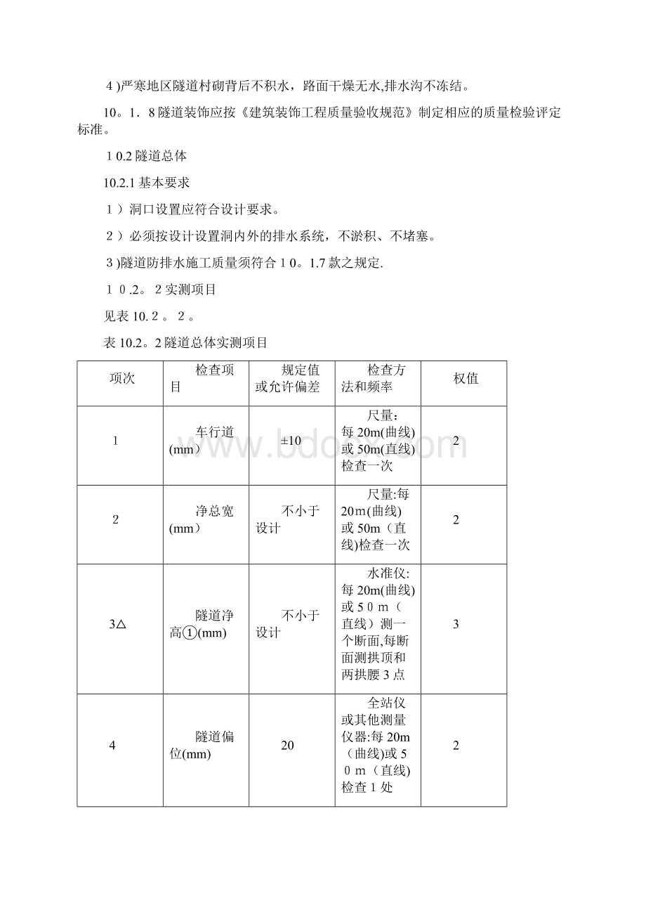 公路工程质量检验评定标准隧道部分Word格式.docx_第2页