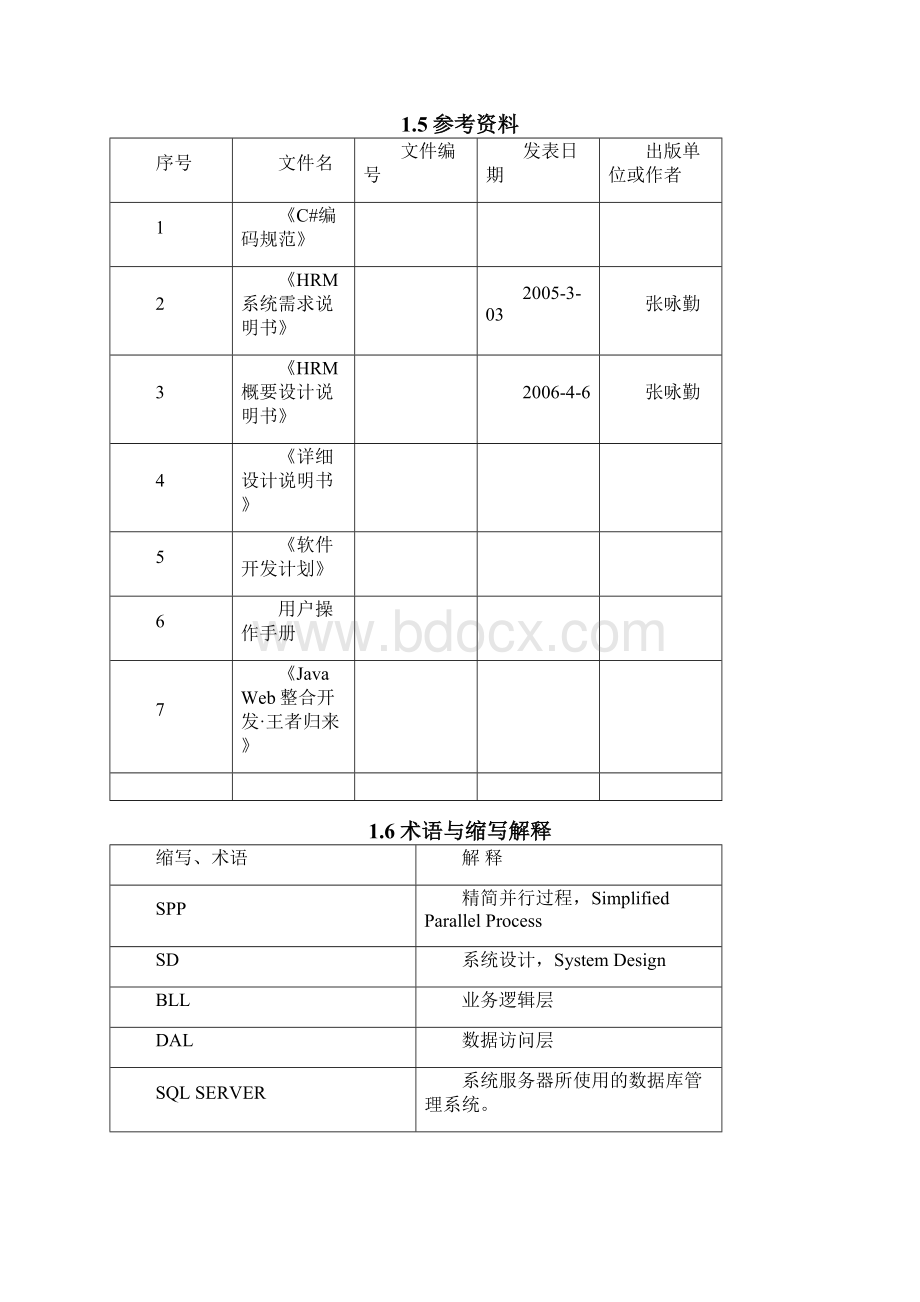 人力资源管理系统设计说明书Word文档格式.docx_第3页