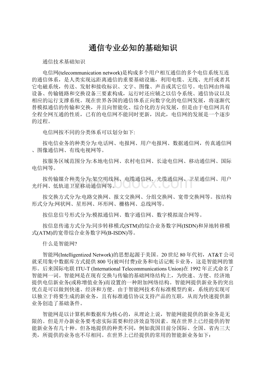 通信专业必知的基础知识Word文档格式.docx_第1页