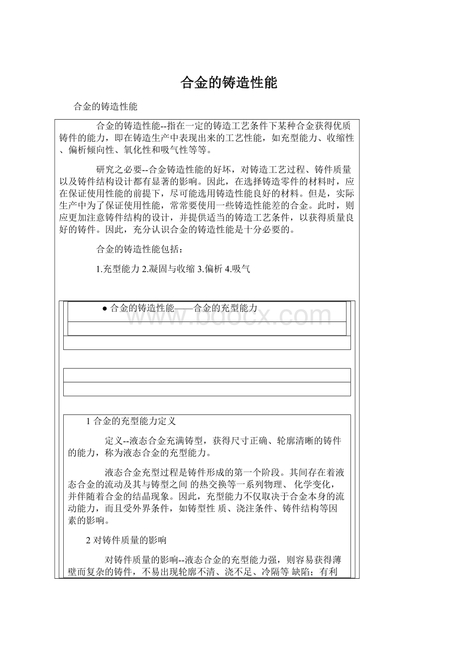 合金的铸造性能Word文档下载推荐.docx