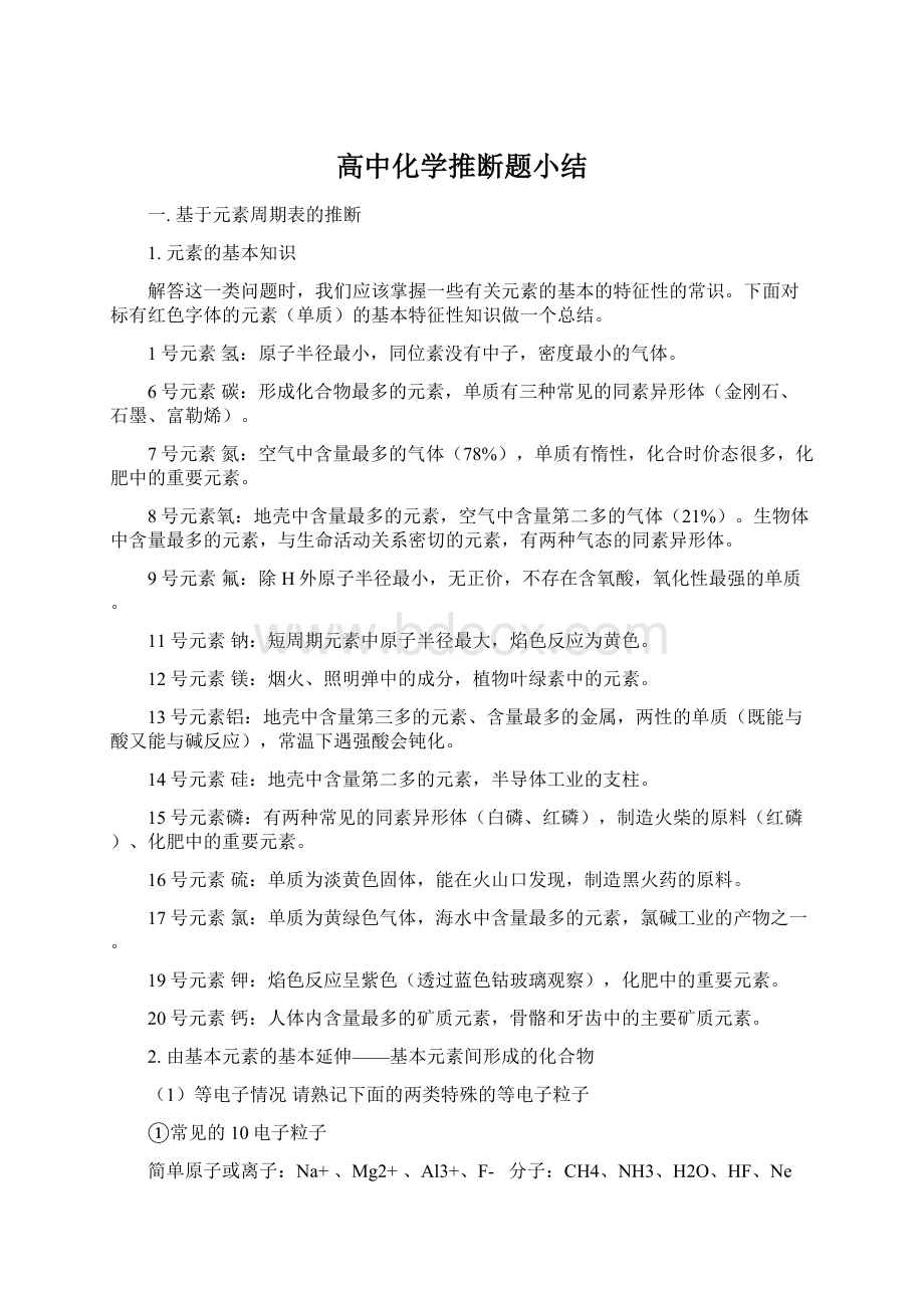 高中化学推断题小结.docx_第1页