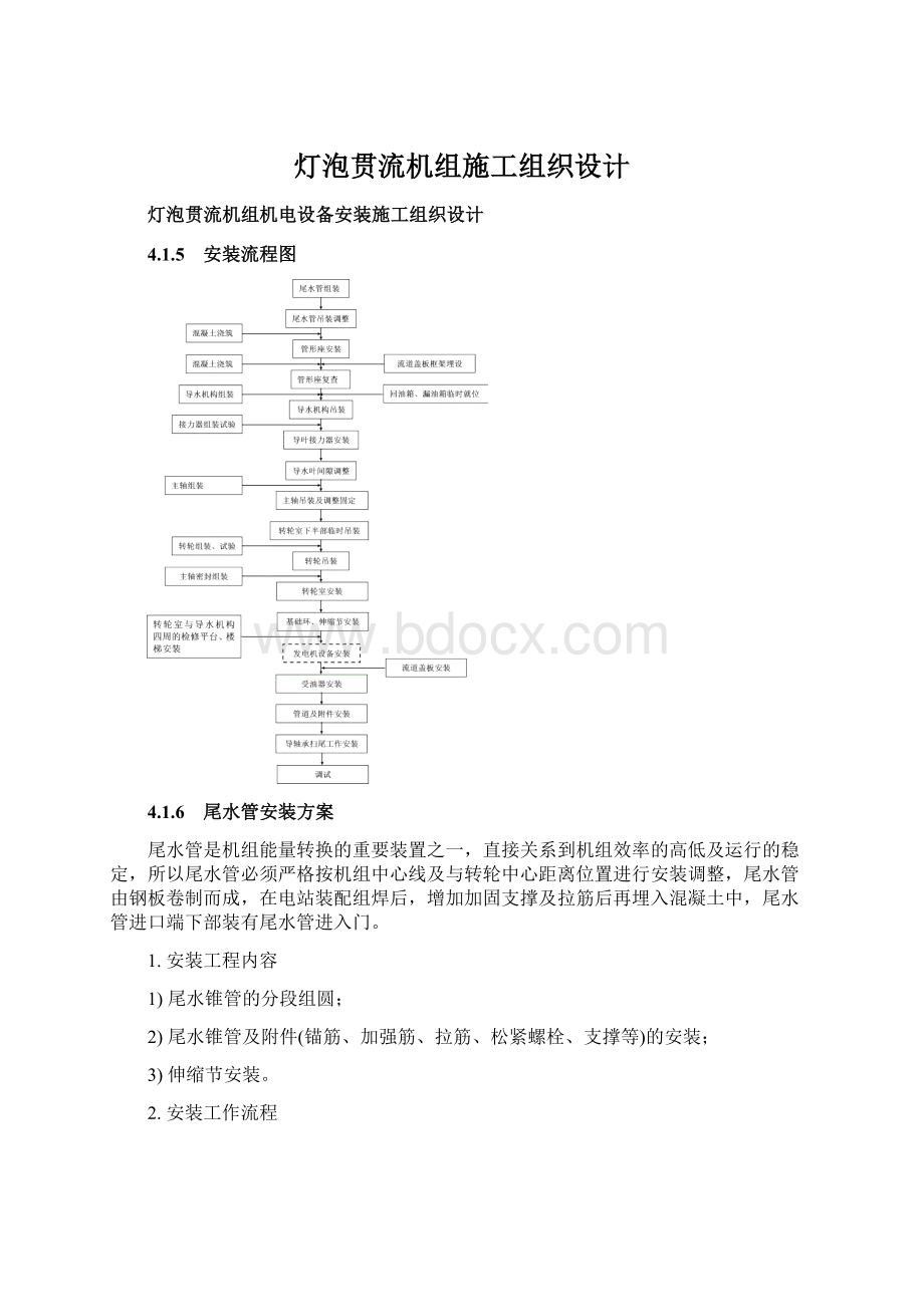 灯泡贯流机组施工组织设计.docx_第1页