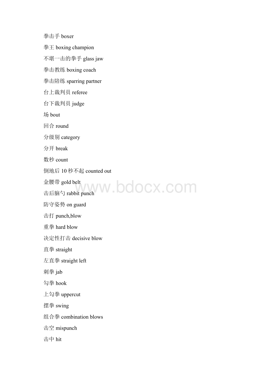 拳击比赛常用英语词汇全.docx_第2页