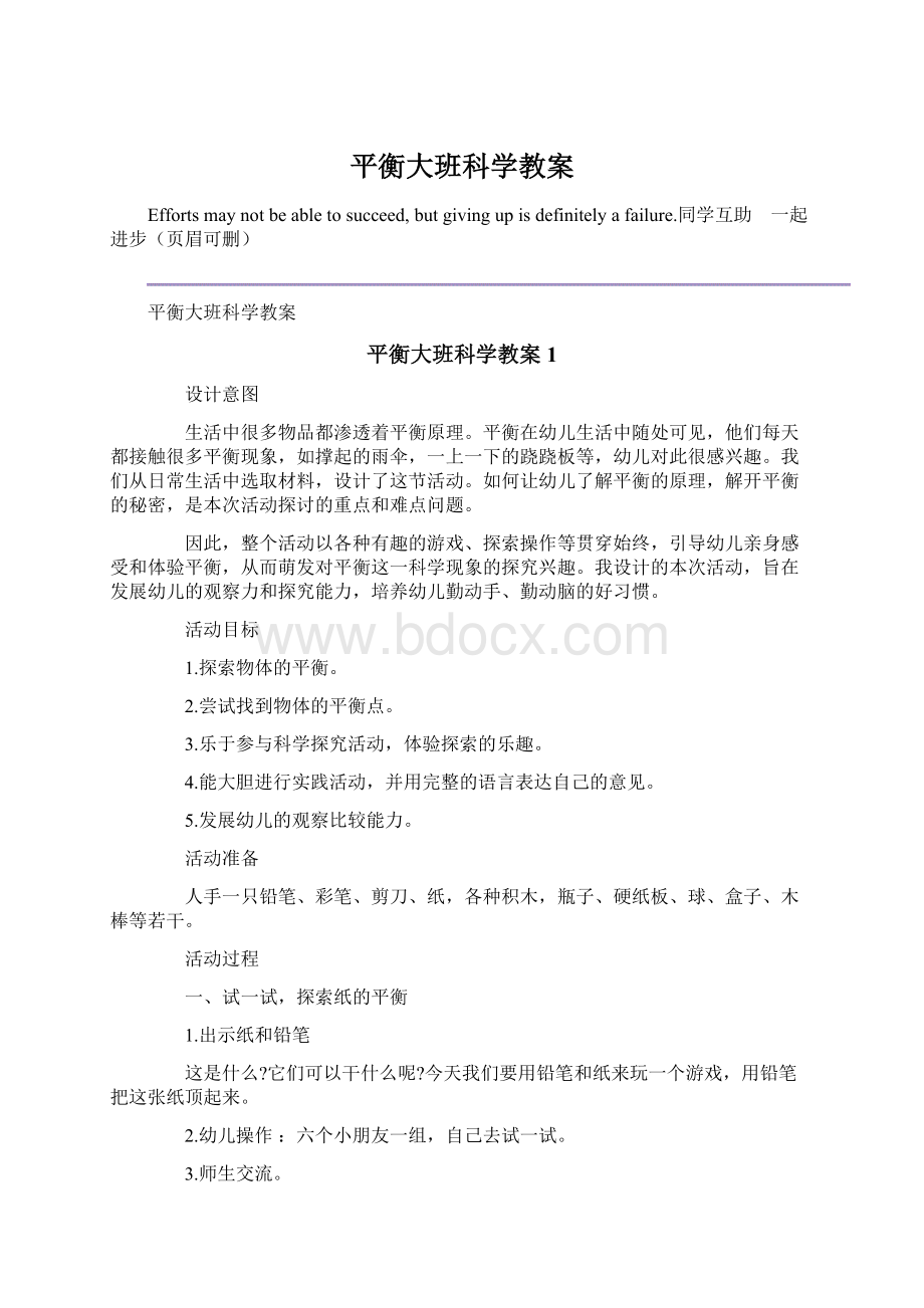 平衡大班科学教案Word格式文档下载.docx