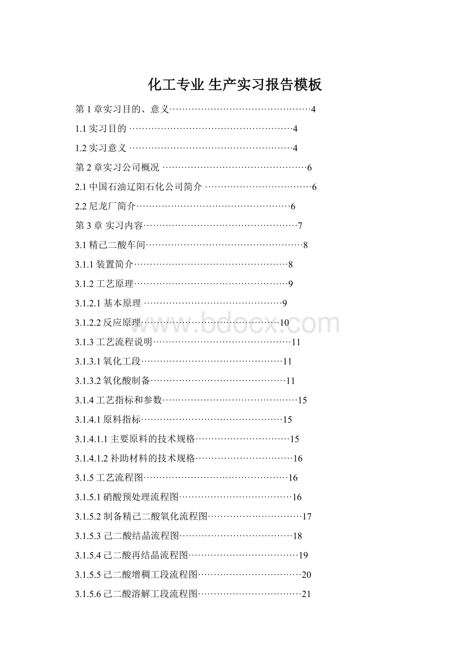 化工专业 生产实习报告模板Word文件下载.docx_第1页