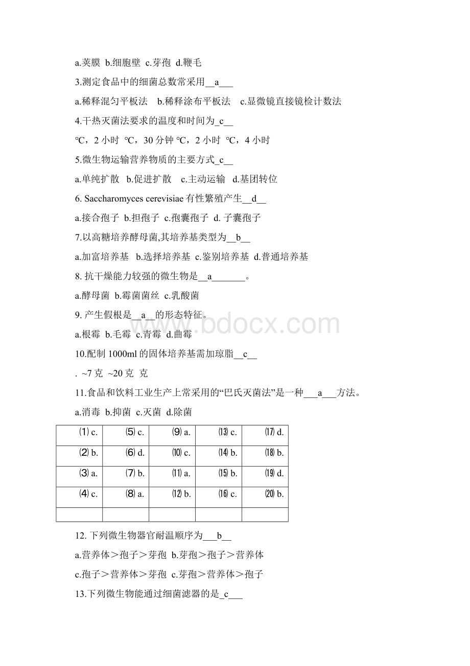 食品微生物学试题含答案Word文档格式.docx_第2页