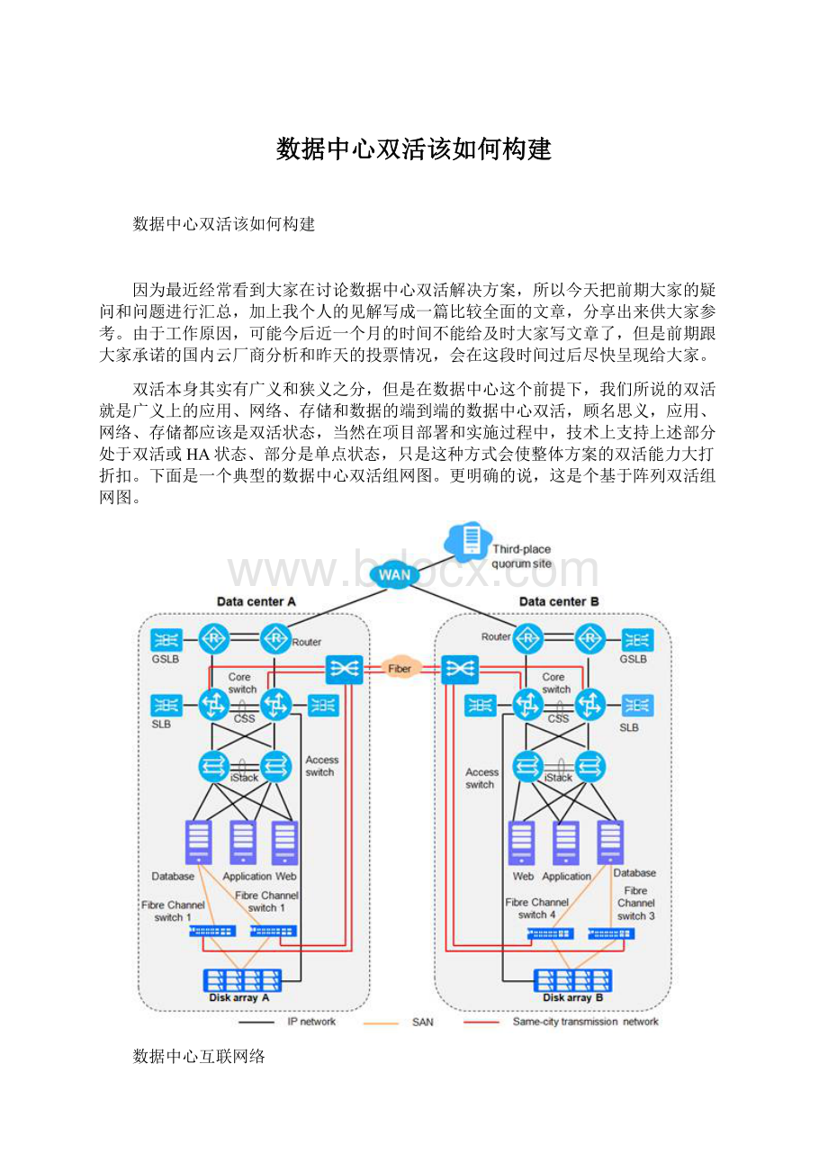 数据中心双活该如何构建Word文档下载推荐.docx