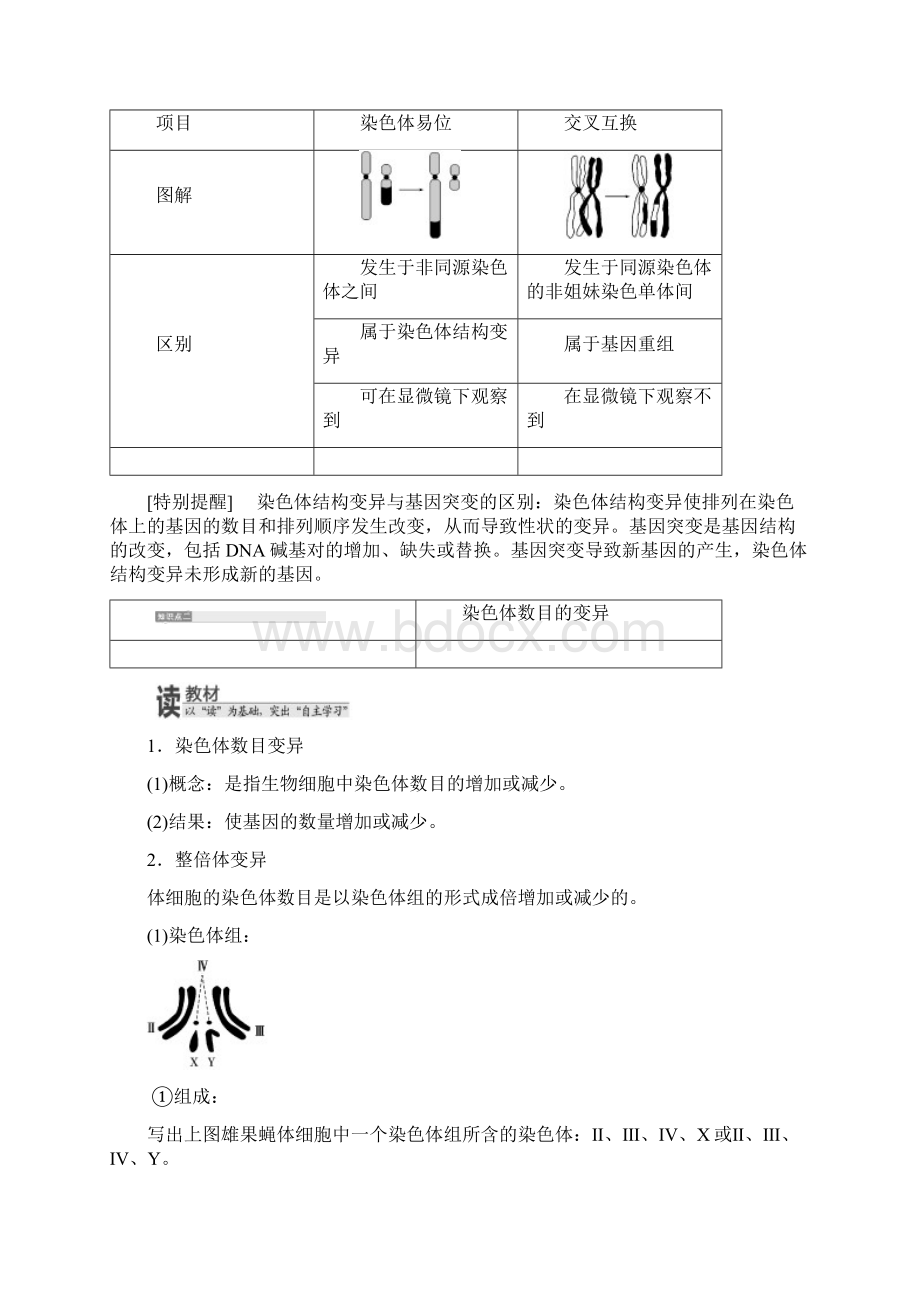 浙江专版届高中生物第四章生物的变异第一节第二课时染色体畸变学案浙科版Word格式.docx_第3页