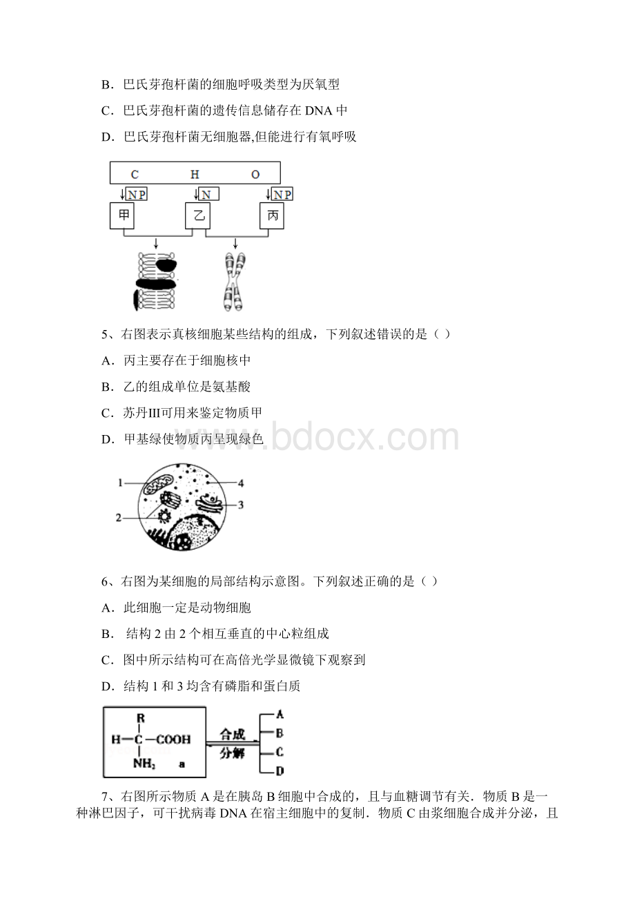 江西省上饶县17学年高一生物寒假作业试题一.docx_第2页