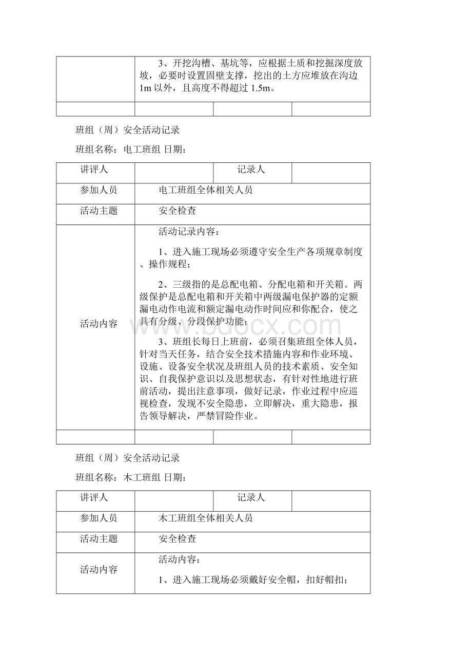 班组周安全活动记录.docx_第2页