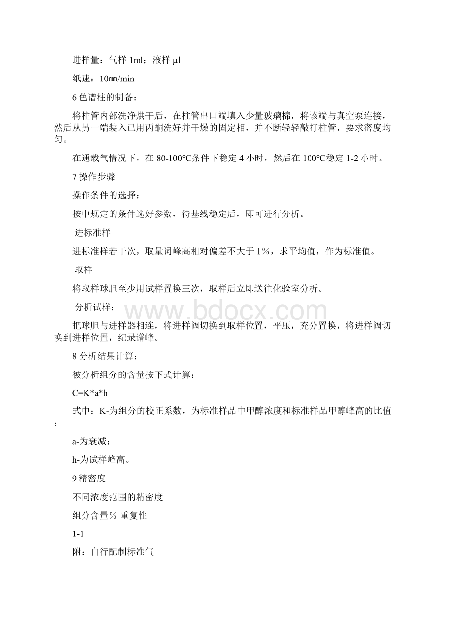 合成气中甲醇含量测定Word文档格式.docx_第2页