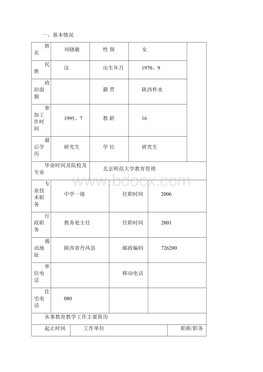 陕西中小学教学名师成长计划1骨干教师培养对象申报表.docx_第2页