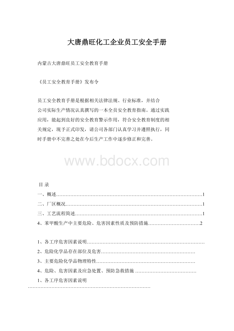 大唐鼎旺化工企业员工安全手册.docx